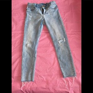 Girls H&M skinny Jeans pants denim distressed 7/8